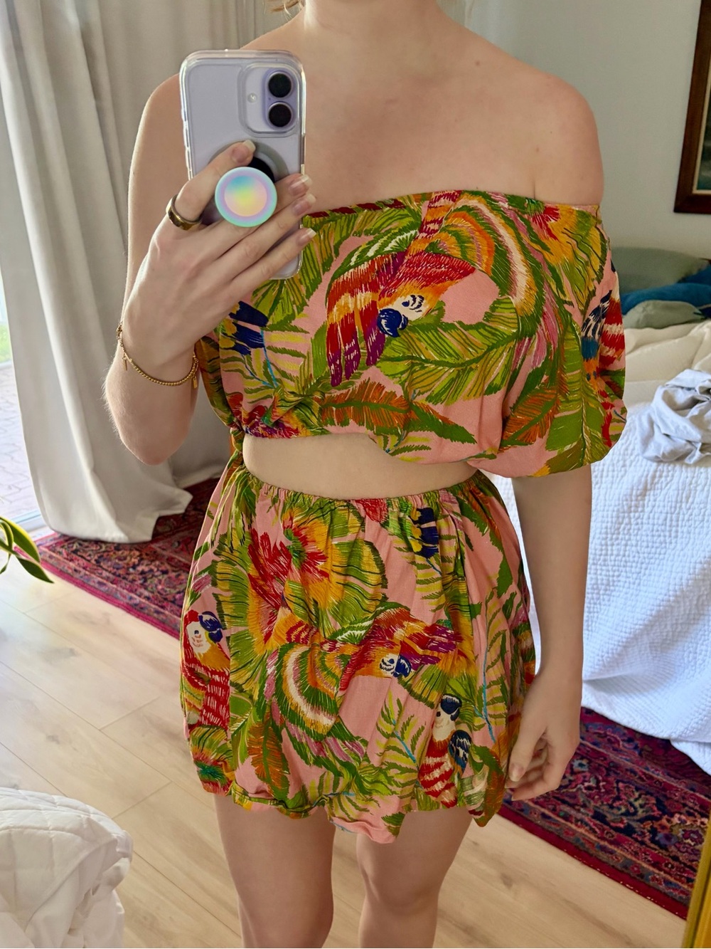 FARM Rio Pink Tropical Parrot dress